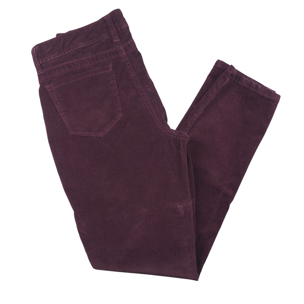 Bandolino Lucie Corduroy Pants Womens 10 Plum Skinny Leg Stretch Cotton Blend